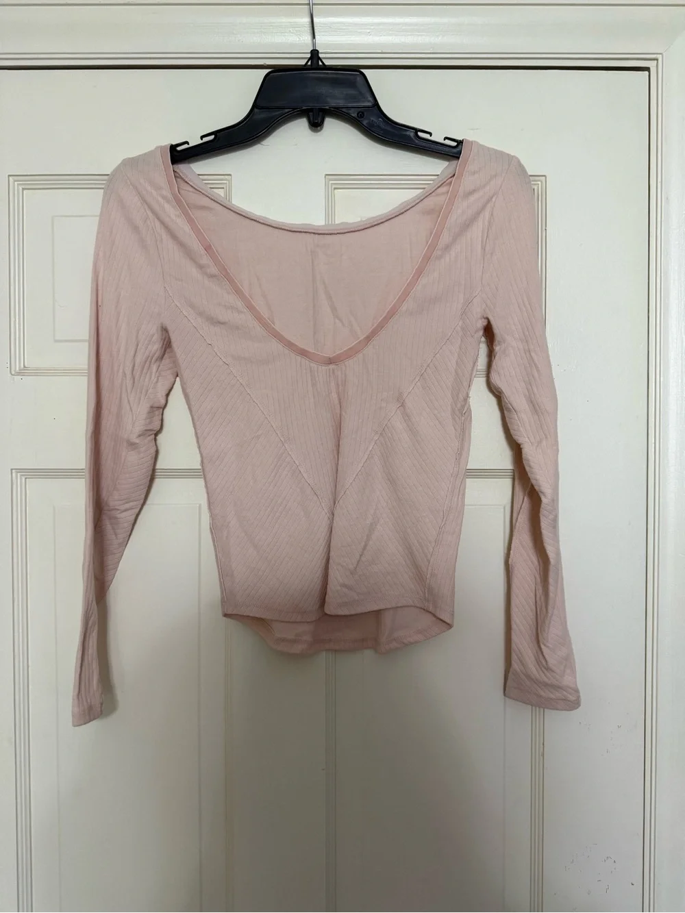 Free People Intimately Ribbed Scoop Back Light Pink Layering Top - S